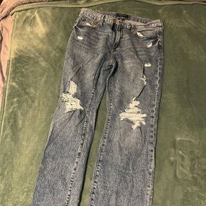 Ripped Aeropostale blue jeans